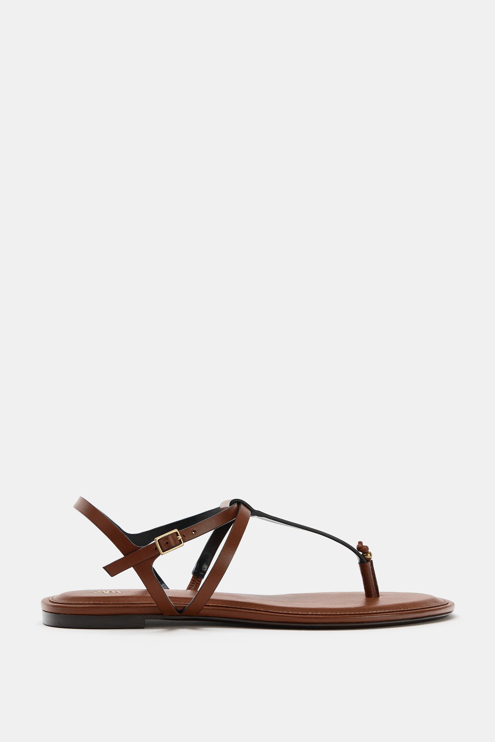 LEATHER FLAT SANDALS